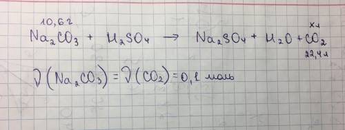 Вкажіть об'єм Карбон(ІV) оксиду (за н.у.), який виділиться в результаті взаємодії 10,6 г натрій карб
