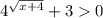 \displatstyle 4^{\sqrt{x+4}}+3 0