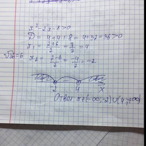 X^2-2x-8>0 решите неравенство