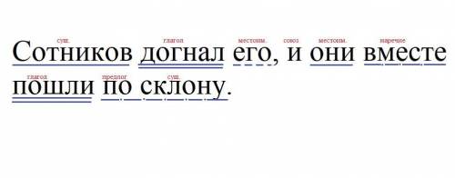 Выпишите только ССП, сделайте их синт. разбор. А. Сотников догнал его, и они вместе пошли по склону.