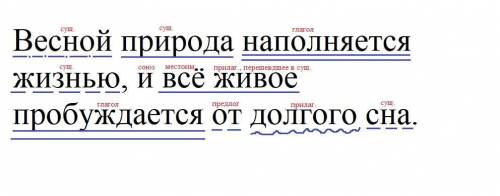 Весной природа наполняется жизнью,... Нужно дописать предложение, что бы оно было ССП и сделать под