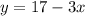 y=17-3x