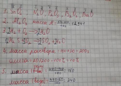 1. Указать валентность элементов в соединениях, записать названия оксидов: а)SnO2; б)N2O; в)P2O5; г)