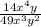 \frac{14x^4y}{49x^3y^2}