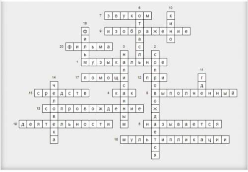 Составить кроссворд по теме Музыка в театре и кино Во Как называется кино, где изображение сопрово