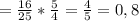 =\frac{16}{25} *\frac{5}{4} =\frac{4}{5} =0,8