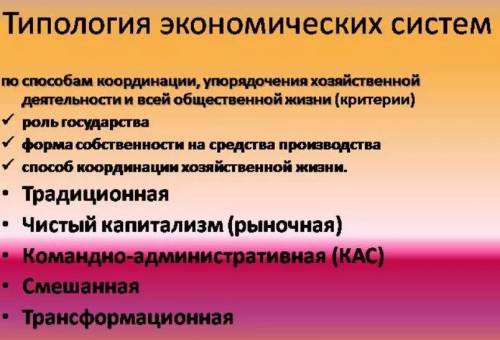 1.Типология экономических систем. 2.Опишите современную рыночную экономику.