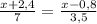 \frac{x+2,4}{7}=\frac{x-0,8}{3,5}