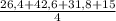 \frac{26,4+42,6+31,8+15}{4}\\