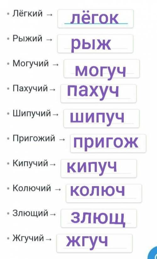 Образуйте краткие формы прилагательных в м. роде. 5 класс зарание