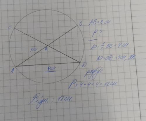 РЕШЕНИЕ С ЧЕРТЕЖОМ! Без чертежа ответ не принимается, кину нарушение Отрезки АВ и CD – диаметры окр