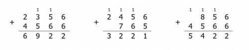 2356+4566= 2456+765= 865+4566=