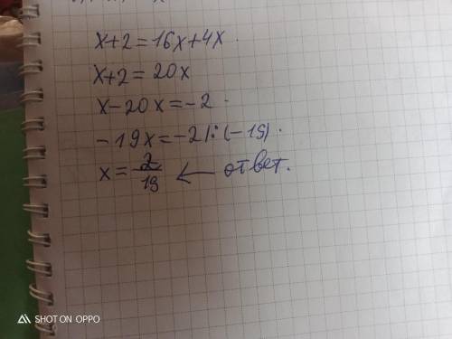 Реши уравнение x+2=16x+4x. ответ: x1= + −−−−−√;x2= − −−−−−√.