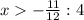 x -\frac{11}{12} : 4