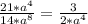 \frac{21*a^4}{14*a^8} =\frac{3}{2*a^4}