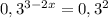 0,3^{3 - 2x}=0,3^{2}