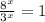 \frac{8^{x} }{3^{x} } =1