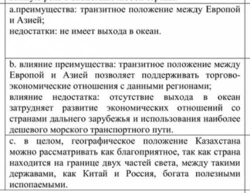 Используя тематические карты, опишите преимущества и недостатки географическогоположения Казахстана