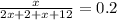 \frac{x}{2x+2+x+12}=0.2