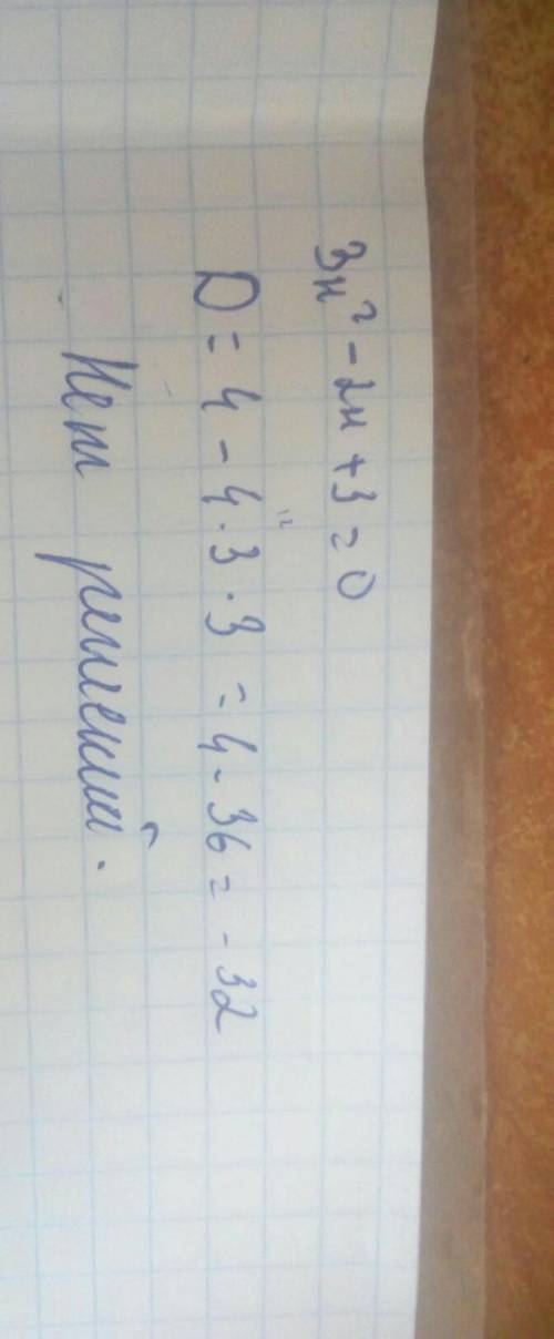 Знайдіть дискримінант квадратного корення 3x2-2x+3=0​