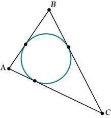 Постройте треугольник ABC. С циркуля и линейки впишите в него окружность