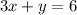 3x+y=6