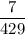 \dfrac{7}{429}