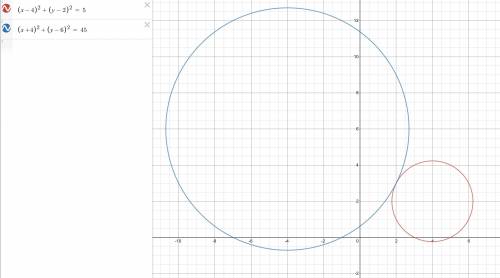 286. Найти точки пересечения между кругами:x² + y² – 8x – 4y + 15 = 0 и x² + y² + 8x – 12y + 7 = 0.​