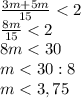 \frac{3m+5m}{15}