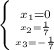 \left \{ {{x_1=0} \atop {x_2=\frac{1}{7} \atop {x_3=-\frac{1}{7}}}} \right.