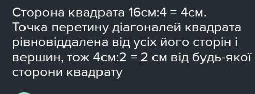 Периметр квадрата дорівнює 16 см . Чому дорівнює його сторона