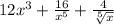 12x^3+\frac{16}{x^5} +\frac{4}{\sqrt[5]{x} }