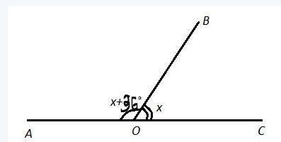 Найдите углы AOB и BOC, если угол AOB на 36° градусов больше, чем угол BOC, а угол AOC - развёрнутый