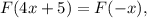 F(4x+5)=F(-x),