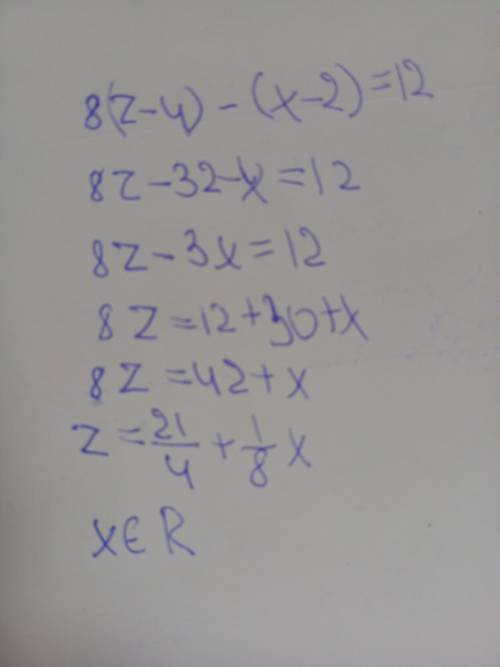 Решите уравнение a)8(z-4)-(x-2)=12 б)(12y+18)(1,6-0,2y)=0