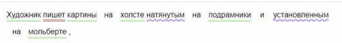 Синтаксический разбор предложения: Художник пишет картины на холсте натянутым на подрамники и устано