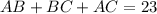 AB + BC + AC = 23