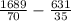 \frac{1689}{70}-\frac{631}{35}