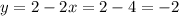 y=2-2x=2-4=-2