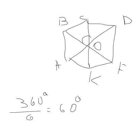 Якщо ABCDFK- правильнийшестикутник із центром у точці 0, тоградусна міра кута COB дорівнює:​