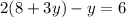 2(8+3y)-y=6