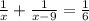 \frac{1}{x} +\frac{1}{x-9} =\frac{1}{6}