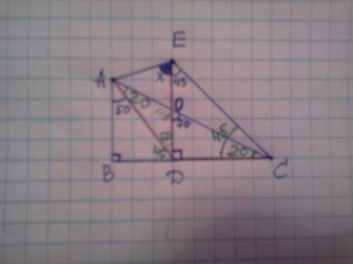 В треугольнике abc угол В равен 90 градусов . Из точки D, взятой на стороне BC, проведен отрезок DE,