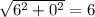 \sqrt{6^{2} +0^{2} } =6