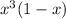 x^3(1-x)