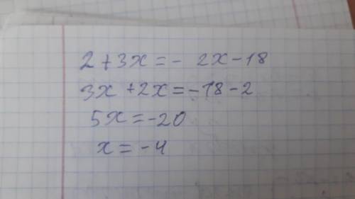 2 + 3x = − 2x − 18. РЕШИТЕ УРАВНЕНИЕ