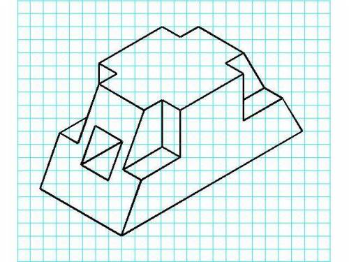 Изономертия.Нужно построить аксонометрический чертеж этой детали