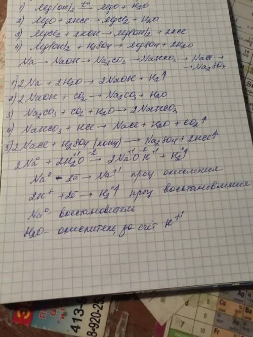 Напишите уравнения реакций, с которых можно осуществить следующие превращения: Na→NaOH→ Na2CO3 → Na