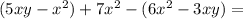 (5xy - {x}^{2} ) + 7 {x}^{2} - (6 {x}^{2} - 3xy) =