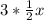 3 * \frac{1}{2}x